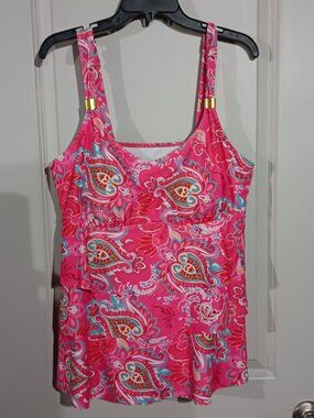 Modlily Patchwork Tribal Print Pink Tankini XXL